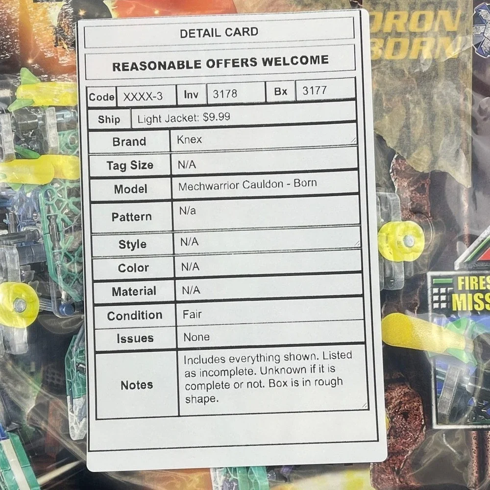 Vtg K'NEX MechWarrior Cauldron-Born Owens 2-in-1 Building Set‎ Retro PC Game